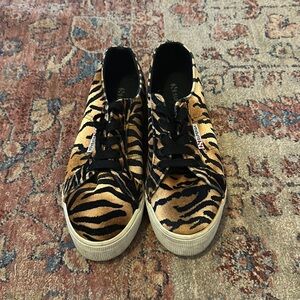 Velvet Tiger Print Platform Superga